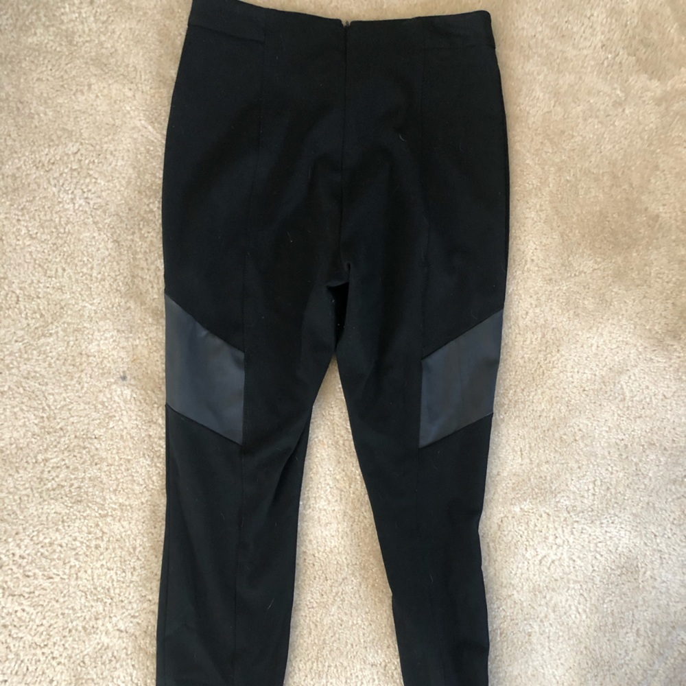 1.STATE Womens leggings with faux leather side panels  Black